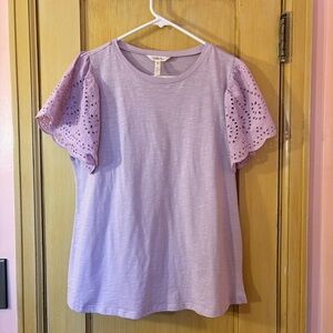 Matilda Jane Garden Eyelet Tee Enchanted Garden Spring 2022 Lavender Size Medium